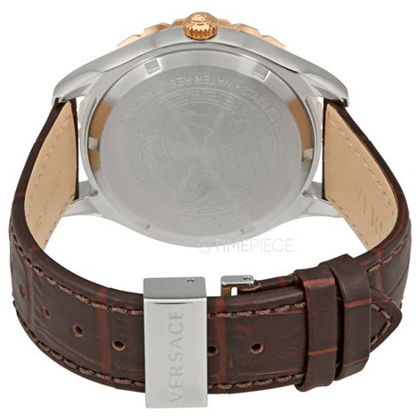 versace vzi020017|Versace Hellenyium Brown Dial Automatic Men's Leather Watch .